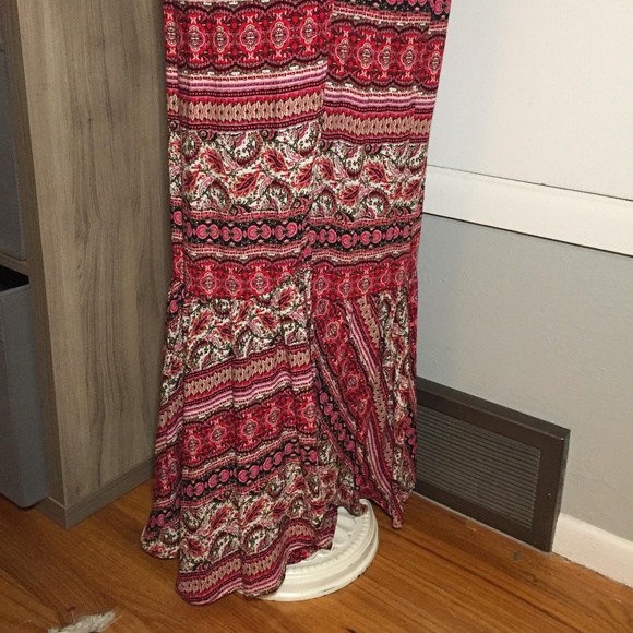 Boho Wrap Dress Full Length Bottom Flare - Picture 6 of 7